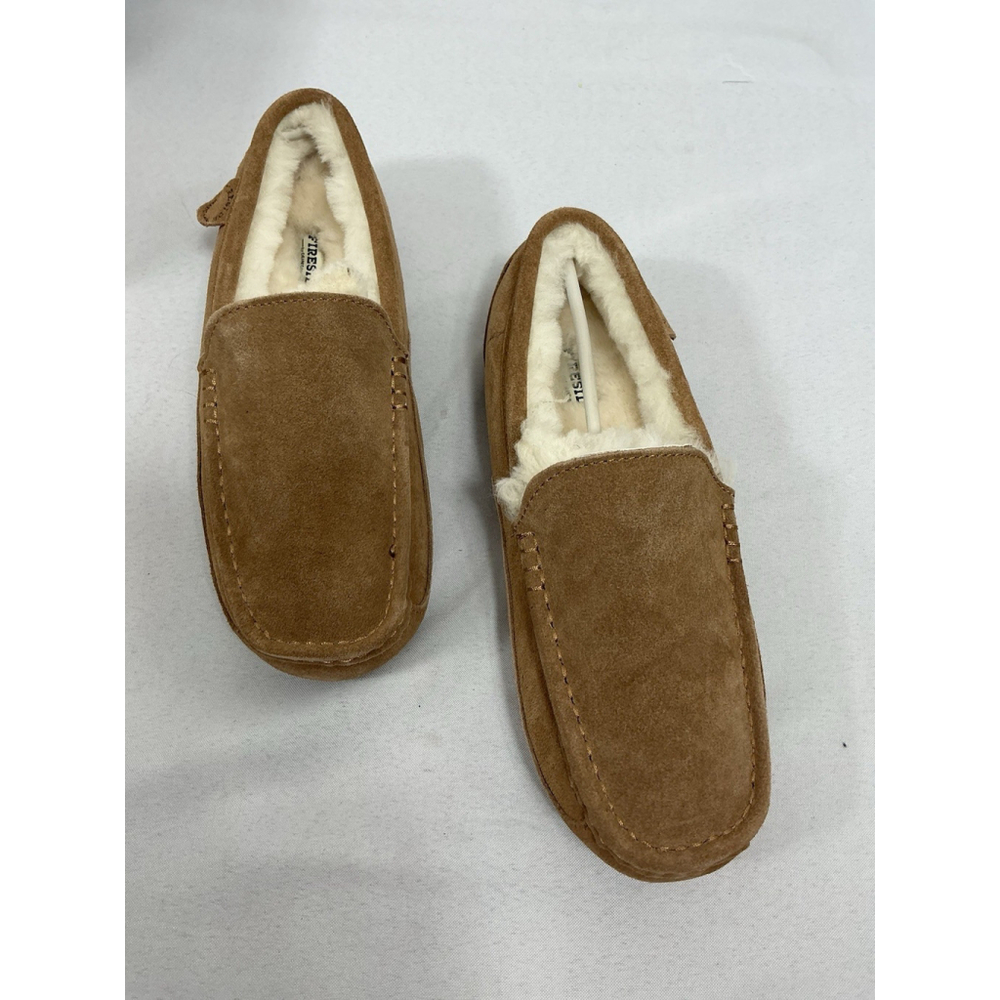 Mens New In Box Fireside By Dearforms Melbourne Slip On Lined Moccasins 10 Beige